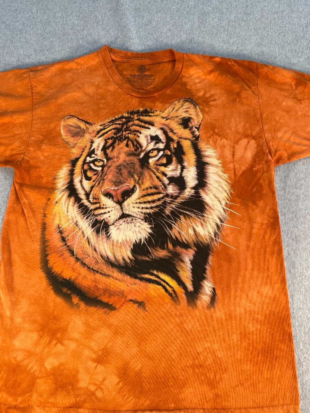 The Mountain Graphic T Shirt Men's Tiger SZ XL Orange Tie Dye Big Cat Wildlife